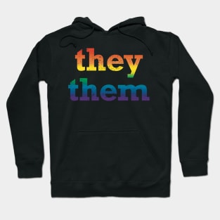 Rainbow They Them Pronouns Hoodie